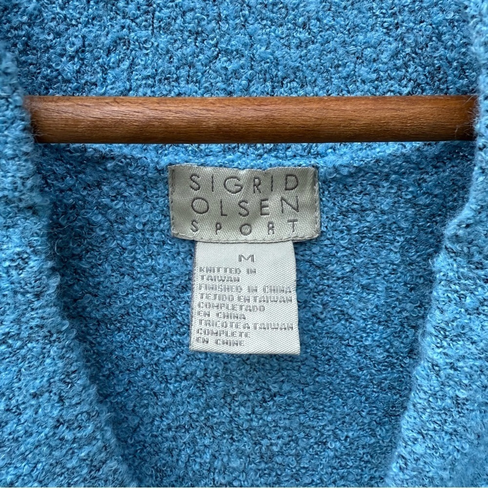 Sigrid Olsen Sport Women’s Blue Knit Pullover V-Neck Long Sleeve Sweater M - Picture 6 of 7